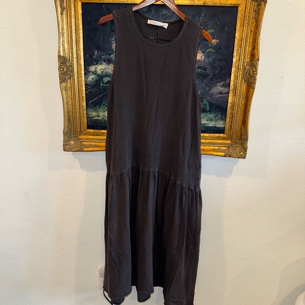 FP Beach Gray Drop Waist Sleeveless Casual Summer Dress Vacation Swim Coverup S